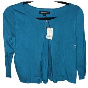 NWT Express Design Studio Teal Cropped Cardigan Small